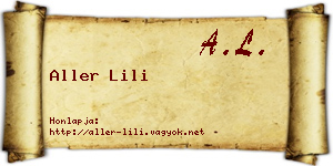 Aller Lili névjegykártya